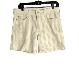 Anthropologie Pilcro Slim Boyfriend Blue and Tan Striped Shorts Size 27